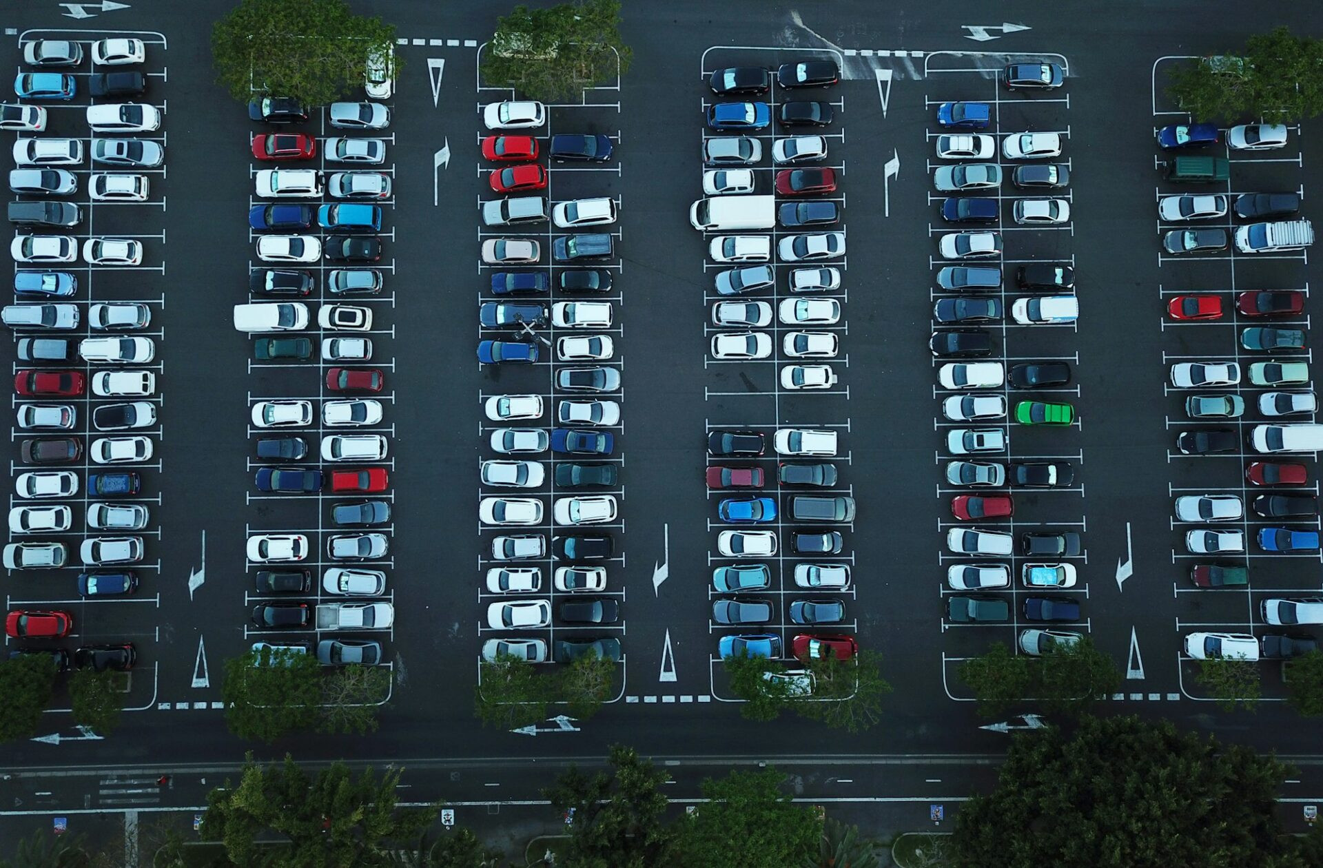 Vue aérienne du parking, vue de dessus